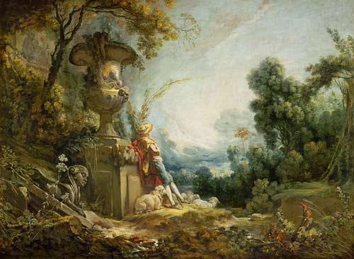 Francois Boucher Pastorale ou Jeune berger dans un paysage Norge oil painting art